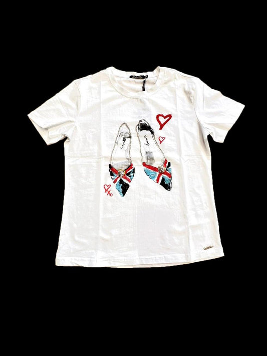 T-shirt con stampa Scarpe